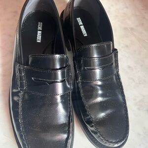 Steve Madden Glossy Black Men's Slip-On Loafers